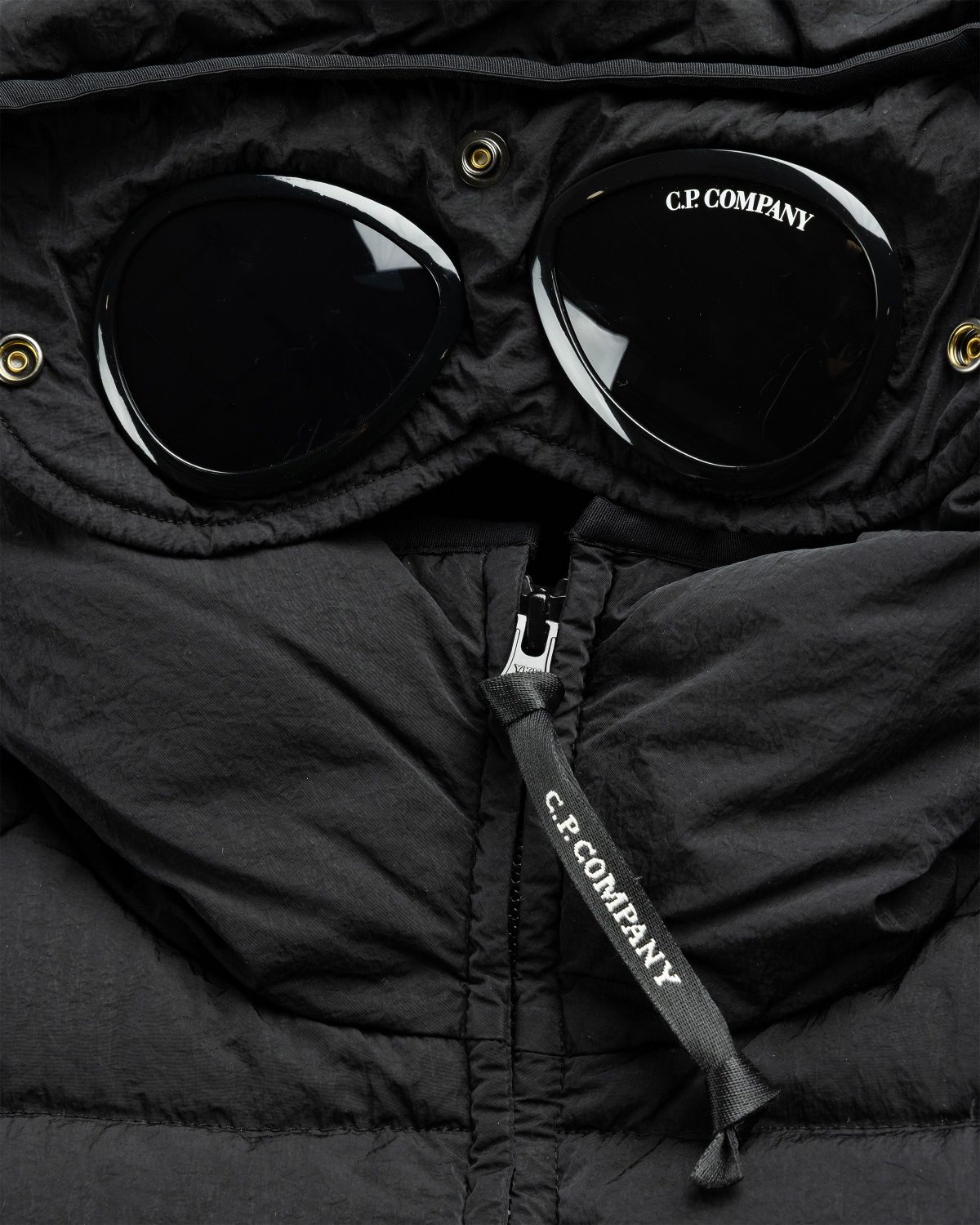 C.P. Company – Eco-Chrome R Hooded Down Goggle Jacket Black